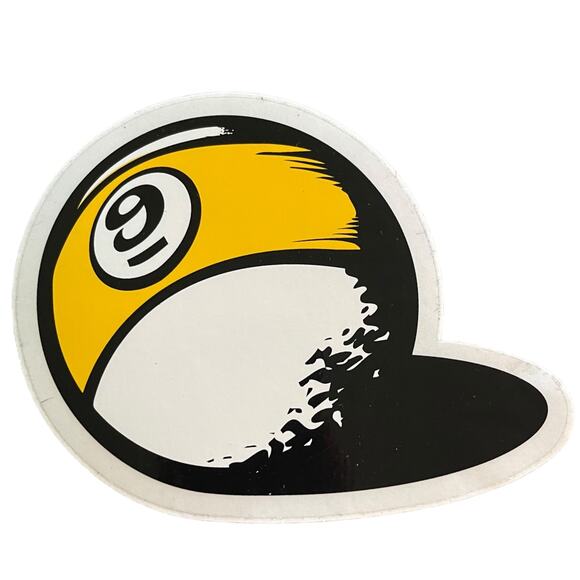 Sector 9 Vintage Large Yellow Cue Ball Sticker - Picture 1 of 2
